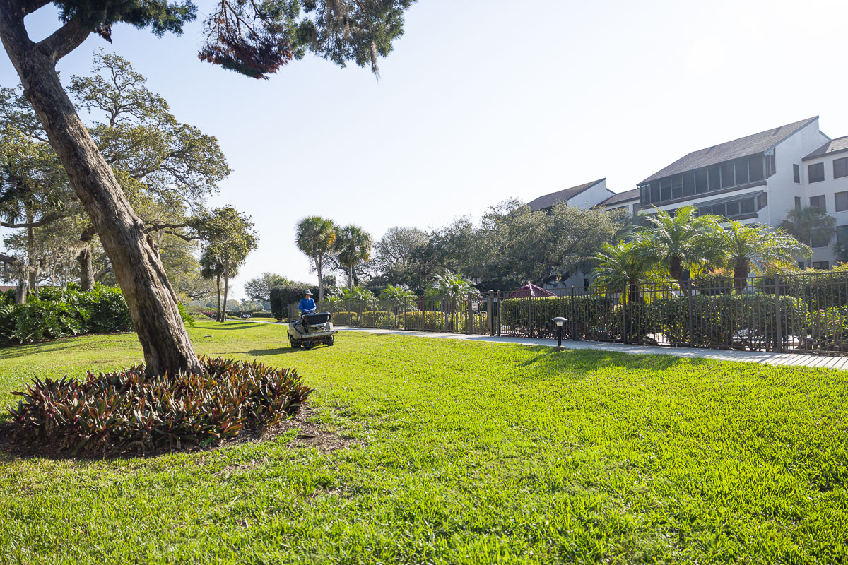 A complete Florida waterfront property viewed from above